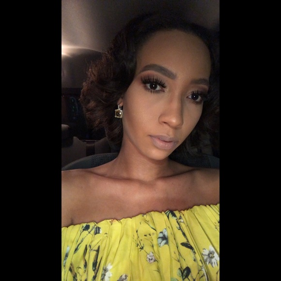 FEW MODA Yellow Pleated Dress w/Floral Design - Picture 5 of 5